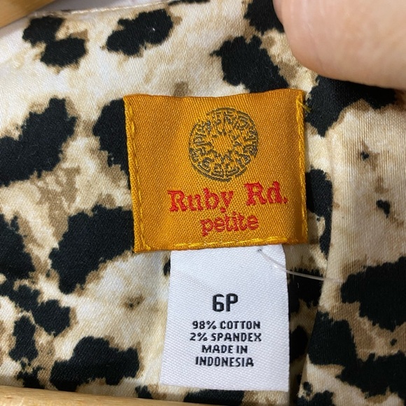 Ruby Road Blazer Womens Size 6P Leopard Print Short Stretchy 3/4 Sleeve - Picture 7 of 11